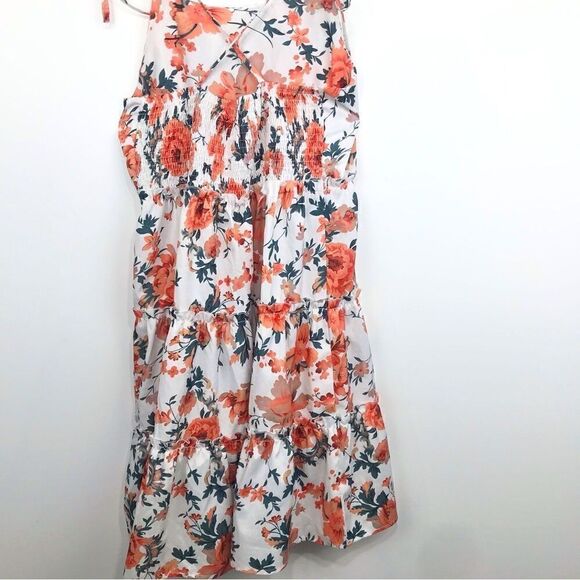 C+D+M Orange Floral Print Tiered Ruffle Halter Dress - Picture 9 of 13